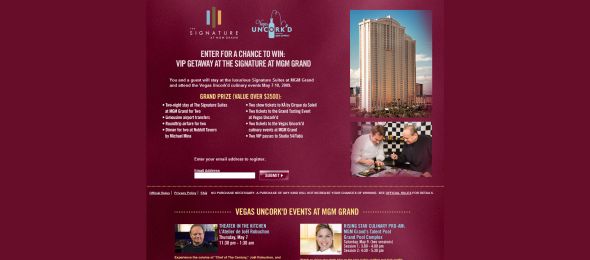 VIP Getaway At The Signature at MGM Grand Sweepstakes