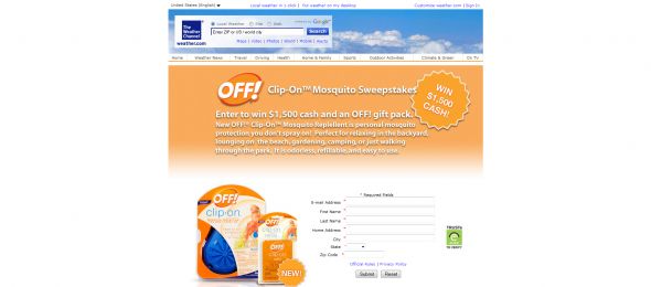 Weather Channel OFF! Summer Sweepstakes