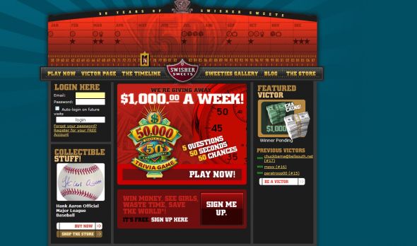 Swisher Sweet 50th Anniversary Trivia Game Swisher Sweet 50th Anniversary Trivia Game