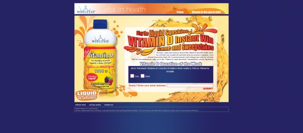 Wellesse Vitamin D Liquid Sunshine Instant Win Game and Sweepstakes