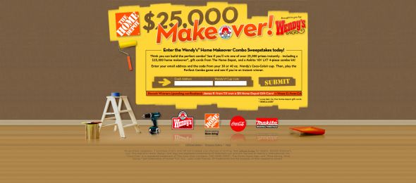 Wendy’s Home Makeover Combo Sweepstakes