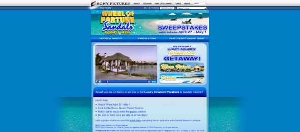 Wheel of Fortune Sandals Resorts Week Sweepstakes Wheel of Fortune Sandals Resorts Week Sweepstakes