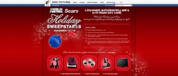 Wheel of Fortune Sears Holiday Sweepstakes