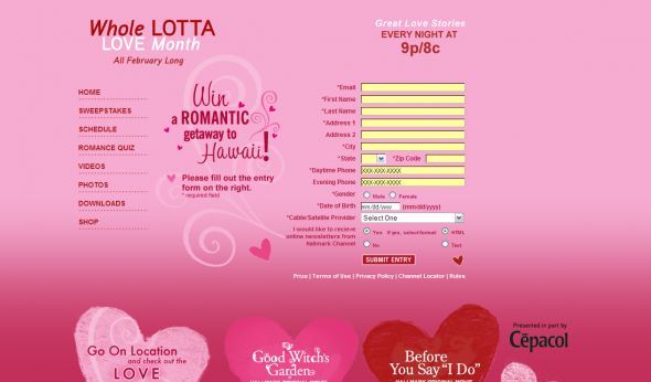 Hallmark Channel Whole Lotta Love Sweepstakes