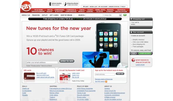 Circuit City’s Win 1 of 10 Apple 16GB iPod Touch Sweepstakes