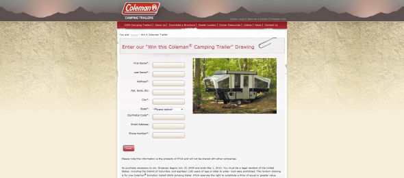 Coleman Camping Trailer Giveaway