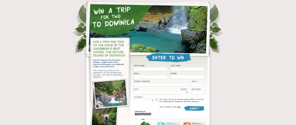 Dominica Island Win a Trip for Two Sweepstakes