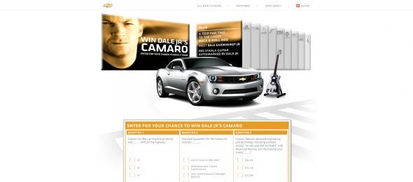 Chevy Win Dale Jr’s Camaro Promotion