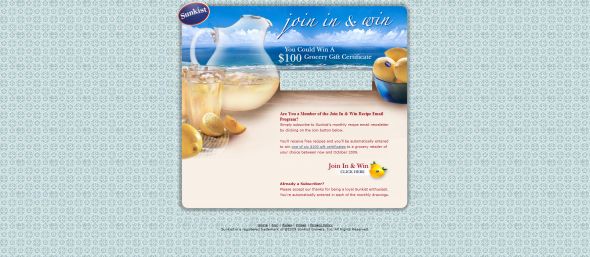 Sunkist Join In & Win