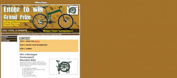 Military Times Media Group Win A Montague Paratrooper Mountain Bike Sweepstakes