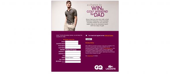 GQ & Lacoste Sweepstakes