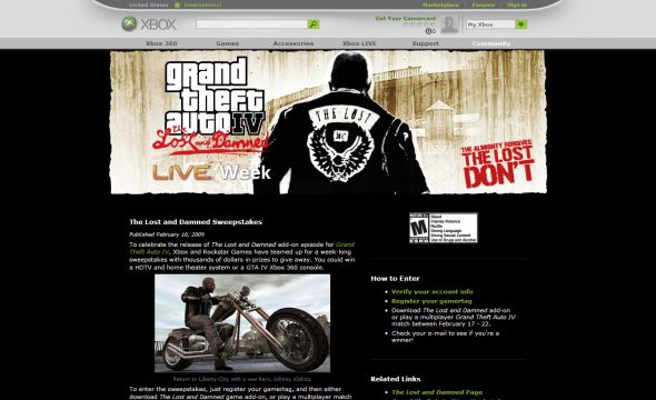 Lost & Damned Xbox LIVE Week Sweepstakes