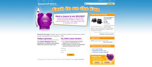 Yahoo! Navigating the New Economy Sweepstakes