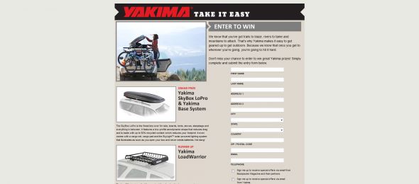Yakima Take it Easy Sweepstakes