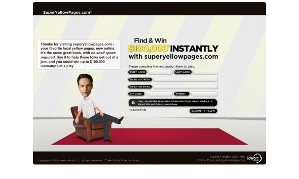 SuperYellowPages.com Find & Win Game