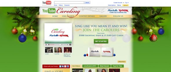 YouTube Caroling Presented By Marshalls and TJMaxx Contest