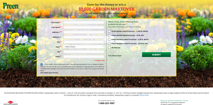 Sweeps.Preen.com - Preen $2,500 Garden Makeover Sweepstakes