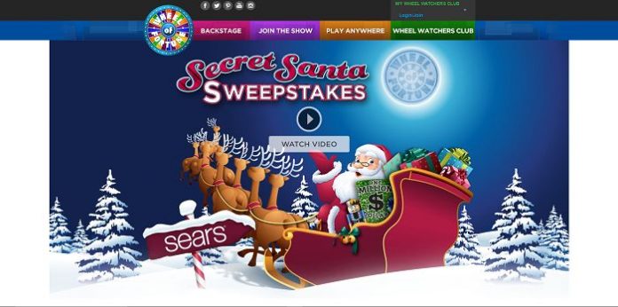 Wheel of Fortune Sears Secret Santa Sweepstakes