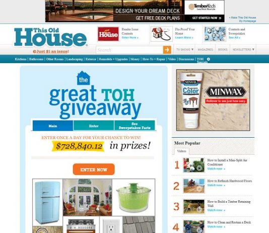 thisoldhouse.com/win – This Old House Great TOH Giveaway Sweepstakes