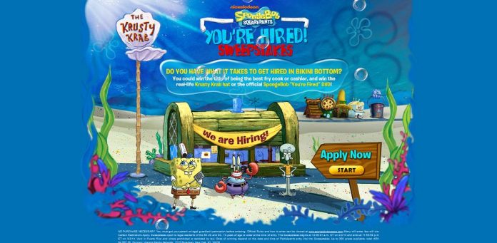 #4517-Sponge Bob Squarepants You're Hired Sweepstakes-www_spongebobsweeps_com