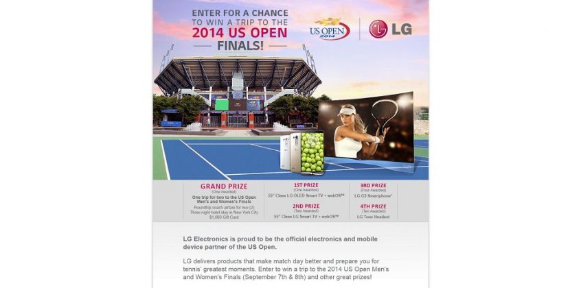 LG 2014 US Open Sweepstakes