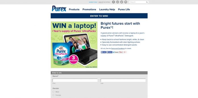#7242-WIN a Laptop for Back-to-School-www_purex_com_promotions_win-laptop-year-supply-ultrapacks-sweepstakes