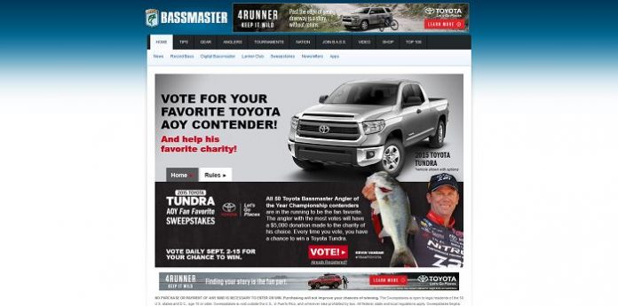 Toyota Tundra Angler of the Year Fan Favorite Sweepstakes
