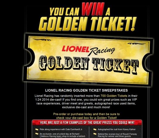 Lionel Racing #GoldenTicket Instant Win Game : Find A Golden Ticket And Win !