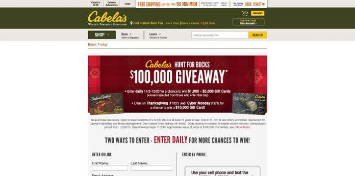Cabelas.com/Bucks - Cabela's Hunt For Bucks Giveaway