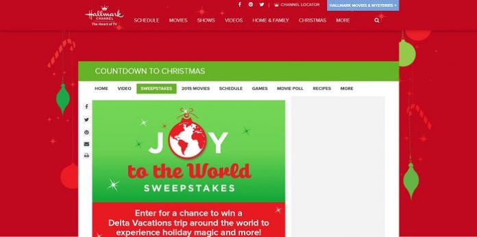 Hallmark Channel's Joy To The World Sweepstakes