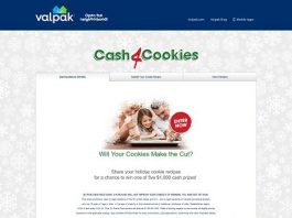 Valpak Cash 4 Cookies Sweepstakes: Enter At Valpak.com/Holiday Valpak Cash 4 Cookies Sweepstakes