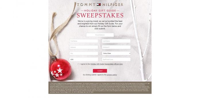 Tommy Hilfiger Holiday Gift Guide Sweepstakes