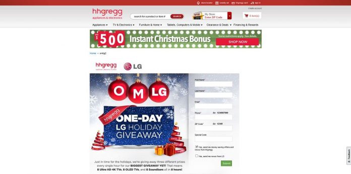 OMLG! Sweepstakes (hhgregg.com/OMLG)