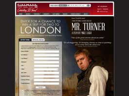 Cinemark's Mr. Turner Sweepstakes