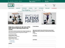 Dick's Sporting Goods New Year's Pledge Sweepstakes
