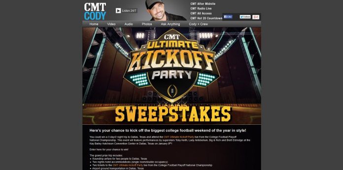 CMT Ultimate Kick Off Party Sweepstakes