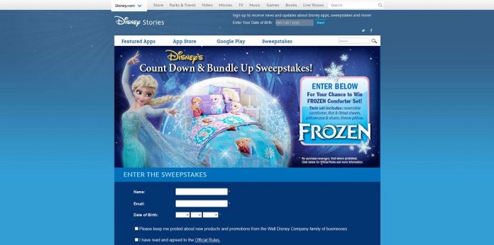 Disney's Count-Down And Bundle Up Sweepstakes