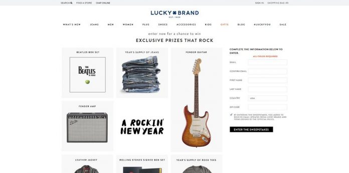 Lucky Brand Have A Rocking New Year Sweepstakes