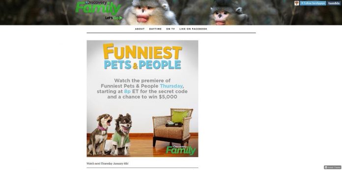 Discovery Family Funniest Pets & People Sweepstakes (discoveryfamilychannel.com)