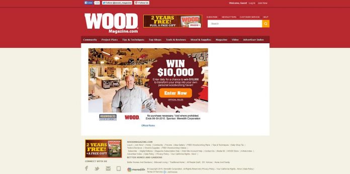 Wood Magazine Over-the-Top Shop Sweepstakes (Woodmagazine.com/10kshop)