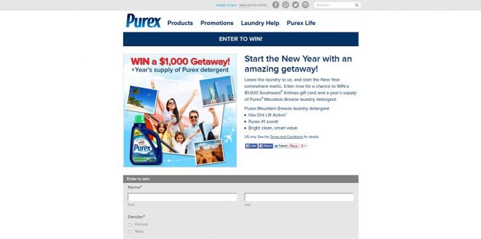 Purex Start The New Year With An Amazing Getaway! Sweepstakes