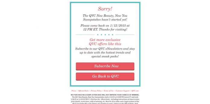 QVC New Beauty, New You Sweepstakes
