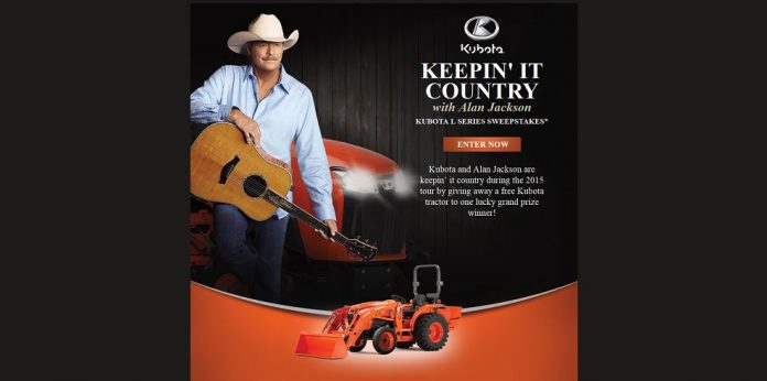 Keepin' It Country With Alan Jackson Kubota L Series Sweepstakes