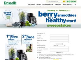 Driscoll's Berry Smoothies For A Healthy Start Sweepstakes