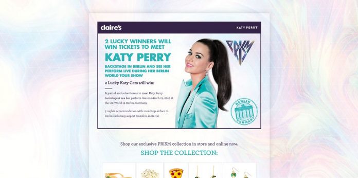 Claire's Meet Katy Perry in Berlin Sweepstakes at ClairesAndKatyPerry.com