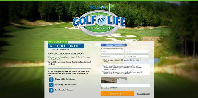 GolfNow's Free Golf For Life Sweepstakes