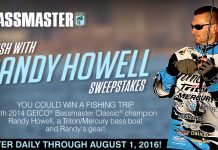 Bassmaster.com/FishWithRandy - Bassmaster Fish With Randy Howell Sweepstakes 2016