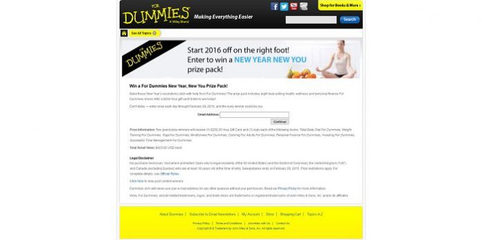 For Dummies New Year, New You Sweepstakes