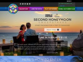 Wheel of Fortune 2nd Honeymoon Sweepstakes