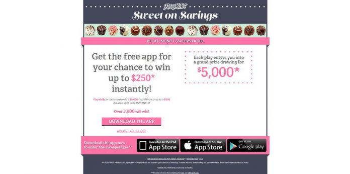 RetailMeNot Sweet on Savings Sweepstakes